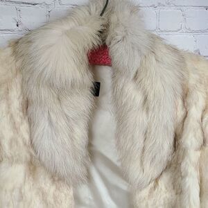 Luxury Vintage 60s 70s NIKI dyed Rabbit Fur Coat Women's Satin Lined